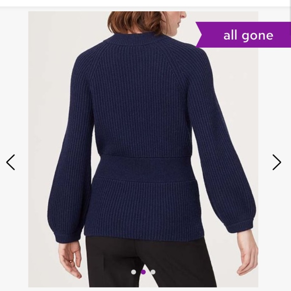 Club Monaco tinna ballon sleeves navy blue sweater size Sp